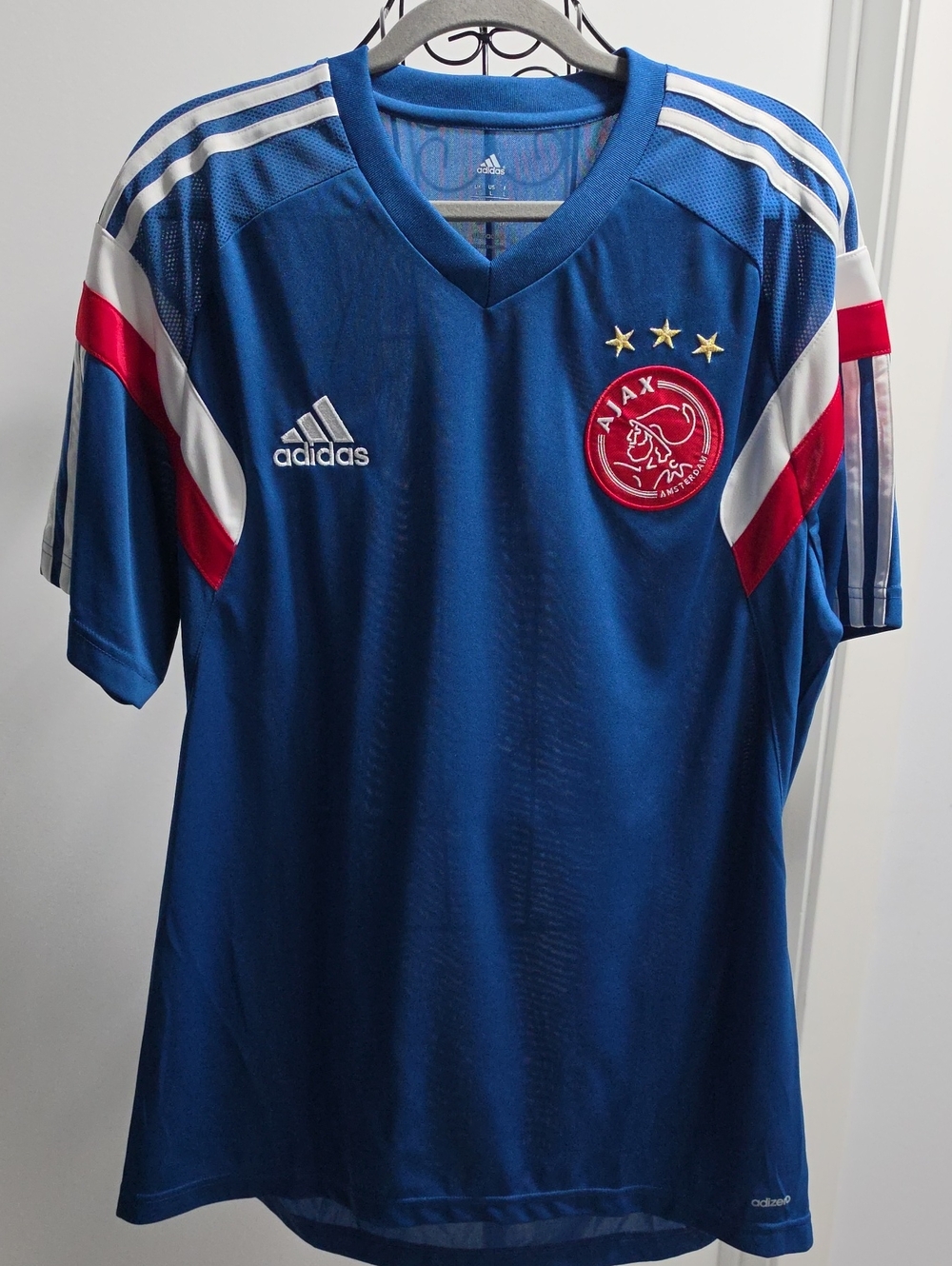 adidas Royal Blue Ajax Away Soccer Shirt with Red & White Accents